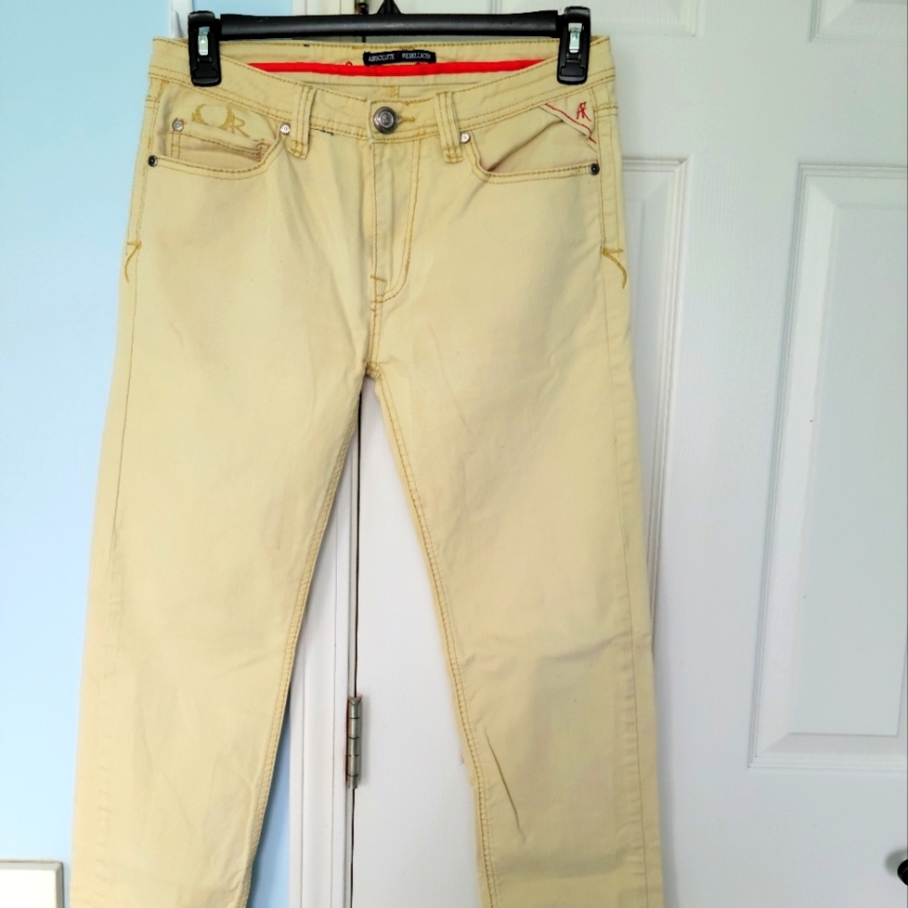 Absolute Rebellion Men's Beige Tan Light Jeans Size 31